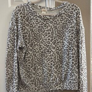 Wet Seal Gray Leopard Print Sweatshirt